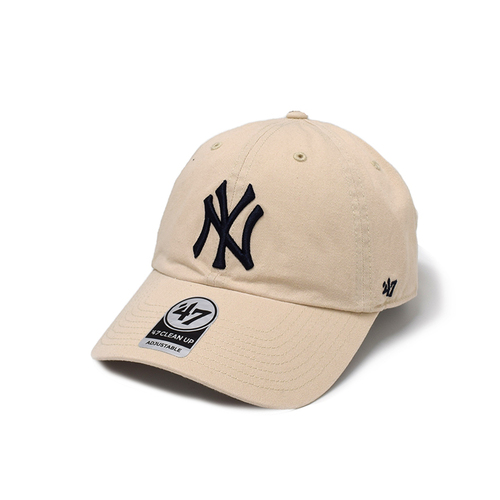 47 Brand New York Yankees MLB 47 Clean Up W/ No Loop Label Bone/Navy OSFM B-NLRGW17GWS-BNA