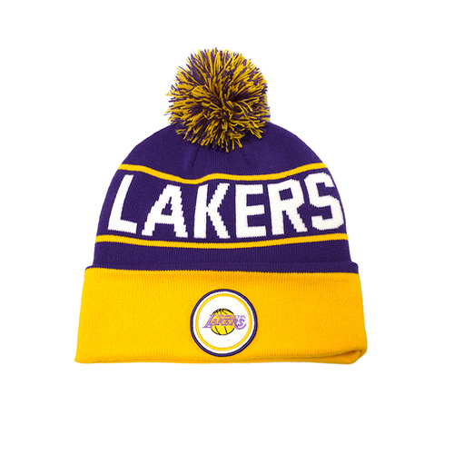 Mitchell & Ness Los Angeles Lakers NBA Team Pom Beanie Purple OSFM MNLL20245