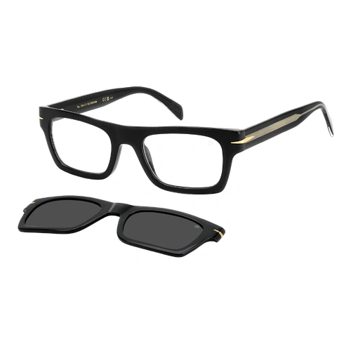 David Beckham Clip-On DB 7129/CS 807 M9 51 Black / Grey Polarised Lenses