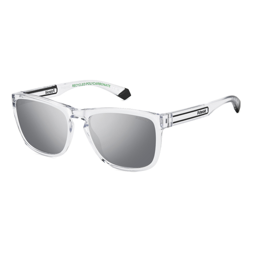 Polaroid PLD 2161/S 900 EX 57 Crystal / Grey Silver Mirror Polarised Lenses