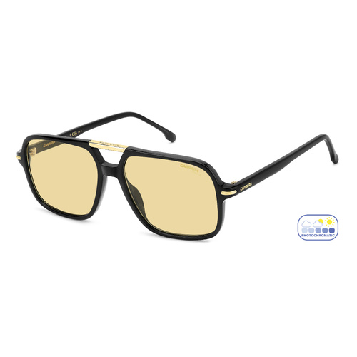 Carrera 350/S 71C UK 58 Black Yellow / Yellow Photochromic Lenses