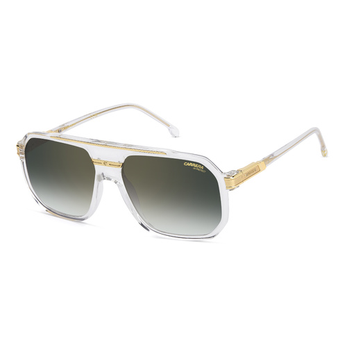 Carrera 1077/S REJ D6 60 Crystal Gold / Green Gradient w Mirror Lenses