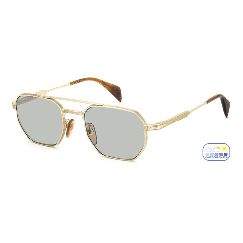 David Beckham DB 1229/S T5U 8J 52 Gold Brown Horn / Green Photochromic Lenses
