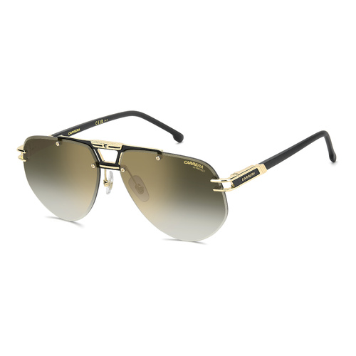 Carrera 1087/S I46 D6 63 Matte Black Gold / Green Gradient w Mirror Lenses