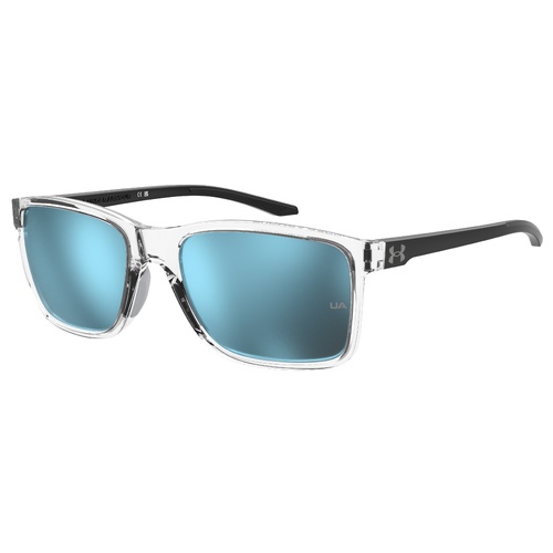 Under Armour UA Hustle XL MNG Z0 59 Crystal Black / Blue Mirror Lenses