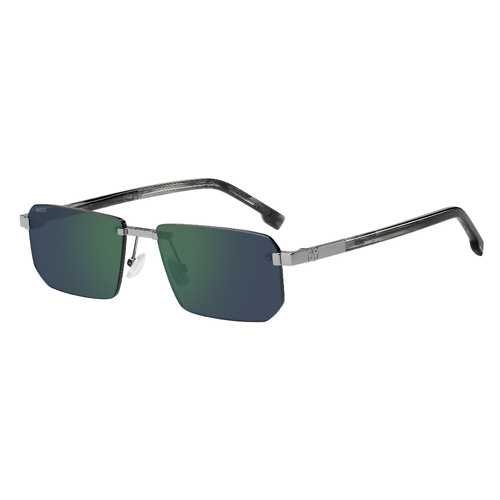 Hugo Boss BOSS 1918/S 6LB MT 57 Ruthenium / Green Mirror Lenses