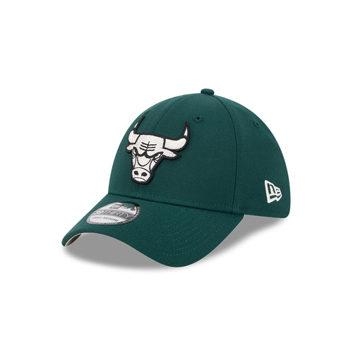 New Era Chicago Bulls 39Thirty Ivory Logo Dark Green M/L