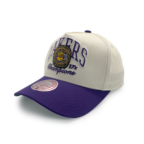 Mitchell & Ness Los Angeles Lakes Pro Pinch Champions White Cream/Purple OSFM