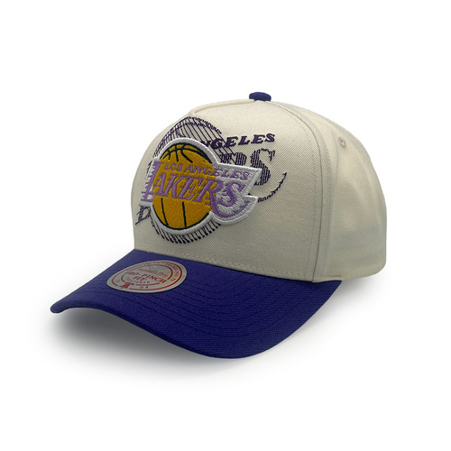 Mitchell & Ness Los Angeles Lakers Pro Pinch Tilted White Cream/Purple OSFM