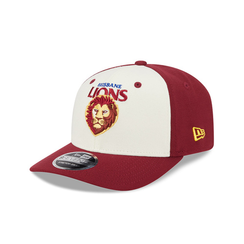 New Era Brisbane Lions 9Seventy SS NRL26 Two-Tone Contrast Chrome/Maroon OSFM
