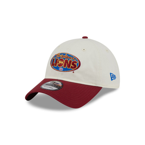 New Era Brisbane Lions 9Twenty AFL26 Two-Tone Heritage Chrome/Maroon OSFM