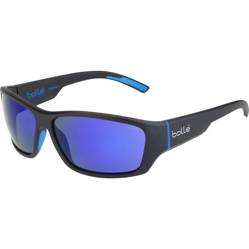 Bolle Ibex 12374 Matte Black & Blue / Offshore Blue Mirror Polarised Lenses