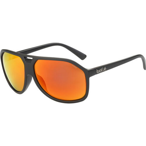 Bolle Baron 12618 Matte Black / Brown Fire Red Mirror Polarised Lenses