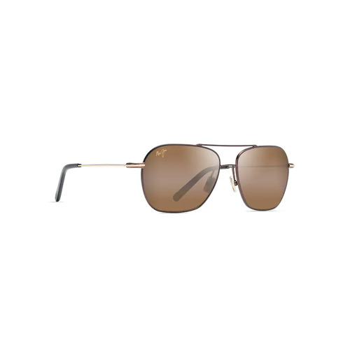 Maui Jim Mano H877-01 Dark Brown w Gold Stripe / HCL Bronze Polarised Lenses *