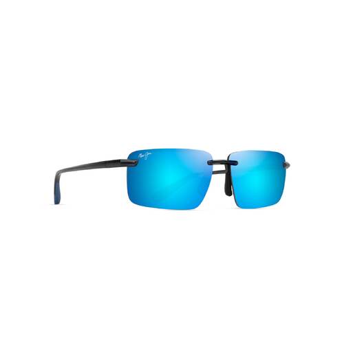 Maui Jim Laulima B626-14 Shiny Transparent Dark Grey / Blue Hawaii Polarised Lenses