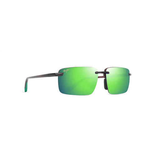 Maui Jim Laulima Asian Fit GM656-01 Shiny Transparent Brown / MauiGreen Polarised Lenses