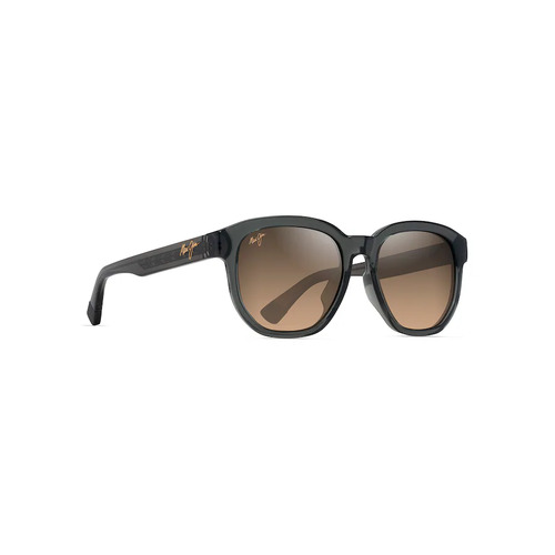 Maui Jim Akahai Asian Fit HS646-14 Shiny Transparent Dark Grey / HCL Bronze Polarised Lenses