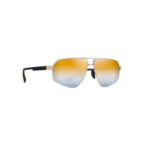 Maui Jim Keawawa DGS620-16 Shiny Gold w Green / Dual Mirror Gold to Silver Polarised Lenses