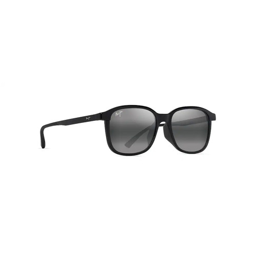 Maui Jim Makuahine Asian Fit 654-02 Shiny Black / Neutral Grey Polarised Lenses