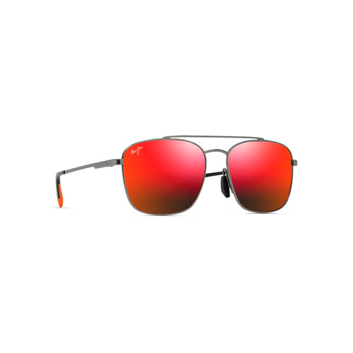 Maui Jim Piwai Asian Fit RM645-17 Shiny Light Ruthenium / Hawaii Lava Polarised Lenses