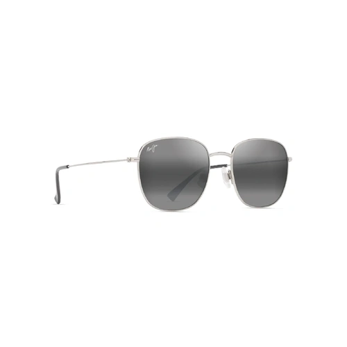 Maui Jim ‘Olali Asian Fit 657-17A Shiny Silver w Black / Neutral Grey Polarised Lenses