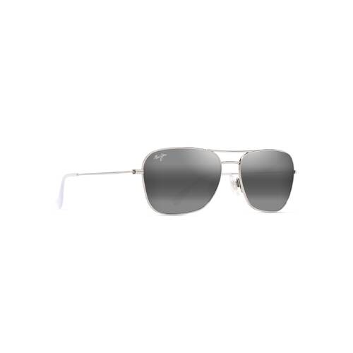 Maui Jim Na'auao 675-17A Shiny Silver w Crystal / Neutral Grey Polarised Lenses