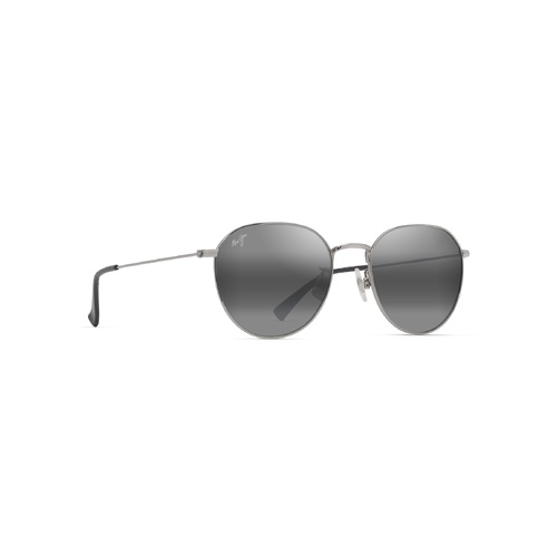 Maui Jim Kauwela 591-17 Shiny Silver w Black / Neutral Grey Polarised Lenses
