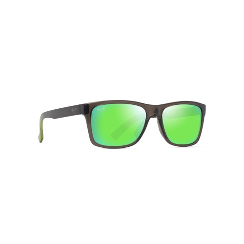 Maui Jim Kowelo GM345-14A Shiny Transparent Dark Grey w Green / MauiGreen Polarised Lenses