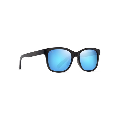 Maui Jim Owelo B346-14 Shiny Transparent Dark Grey / Blue Hawaii Polarised Lenses