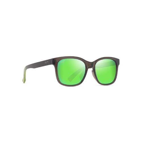 Maui Jim Owelo GM346-14A Shiny Transparent Dark Grey w Green / MauiGreen Polarised Lenses