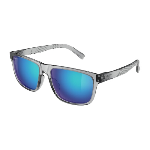 Maui Jim Puali B363-14 Shiny Transparent Light Grey / Blue Hawaii Polarised Lenses