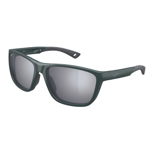 Maui Jim Makoi Asian Fit S368-15 Matte Solid Green / Hawaii Seashine Polarised Lenses