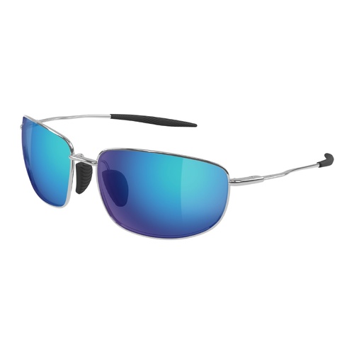Maui Jim Ho'okipa Ultra M B369-17 Shiny Silver / Blue Hawaii Polarised Lenses
