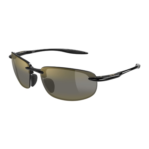 Maui Jim Ho'okipa Ultra H676-02A Shiny Black / HCL Bronze Polarised Lenses