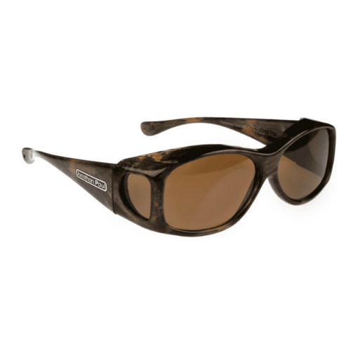 Fitovers Glides G006A Brushed Horn / Amber Silver Blue Mirror Polarised Lenses