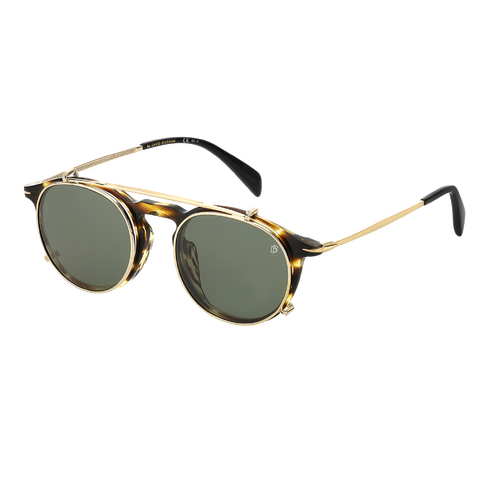 David Beckham DB 1003/G/CS EX4 QT 49 Brown Horn / Green Lenses