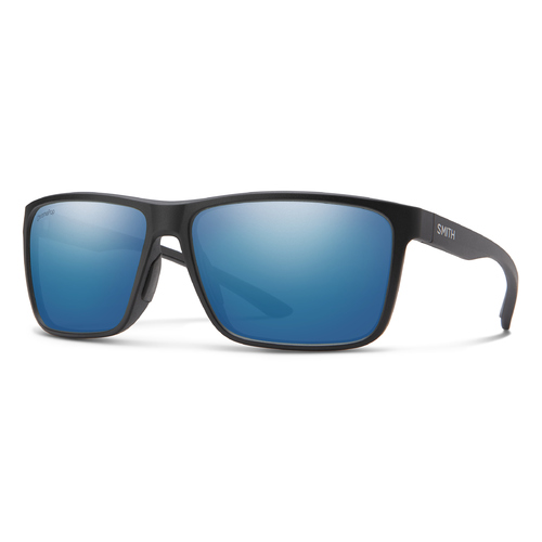 Smith Riptide/S 124/QG 61 Matte Black Silver / Blue Mirror Chromapop Polarised Lenses