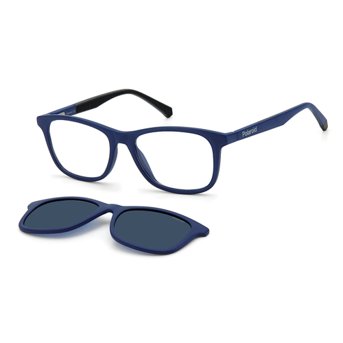Polaroid Kids Clip-On PLD 8045/CS FLL C3 48 Matte Blue / Blue Polarised Lenses