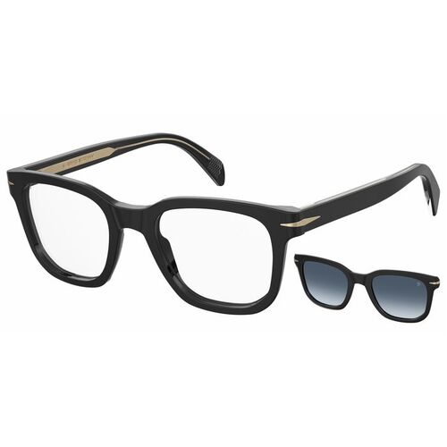 David Beckham Clip-On DB 7043/CS 2M2 Z7 50 Black Gold / Blue Polarised Lenses