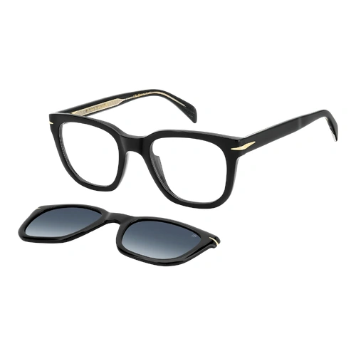 David Beckham Clip-On DB 7043/CS 2M2 Z7 50 Black Gold / Blue Polarised Lenses