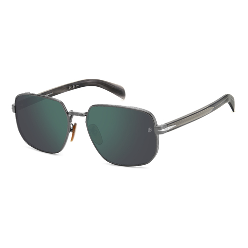 David Beckham DB 7121/G/S HWL MT 60 Matte Dark Ruthenium / Green Mirror Lenses