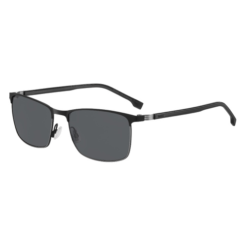 Hugo Boss BOSS 1635/S TI7 IR 57 Matte Black Ruthenium / Grey Lenses