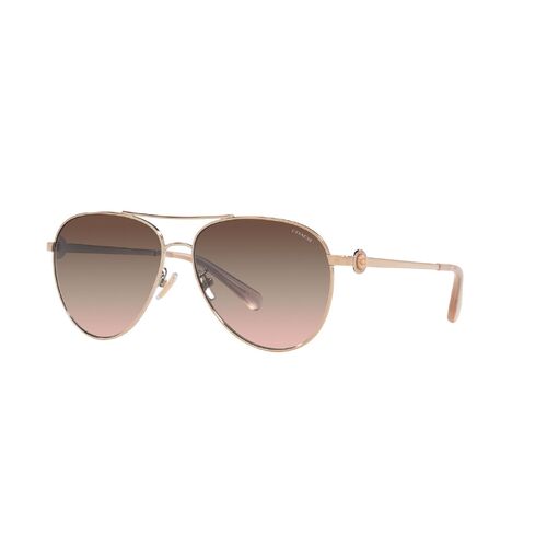 Coach HC7128 9331U8-58 Shiny Rose Gold / Brown Pink Gradient Lenses