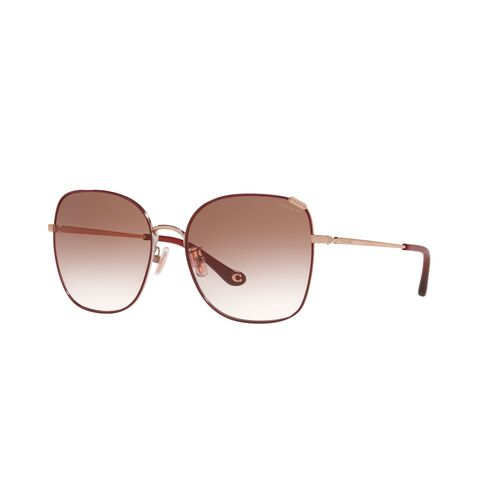 Coach HC7133 94038D-57 Shiny Rose Gold w Burgundy Front / Burgundy Gradient Lenses