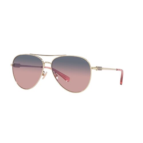 Coach HC7140 90050J-61 Shiny Light Gold / Plum Purple Scarlet Gradient Lenses