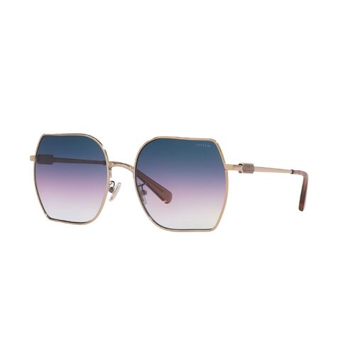 Coach HC7142 93318H-58 Shiny Rose Gold / Blue Purple Gradient Lenses