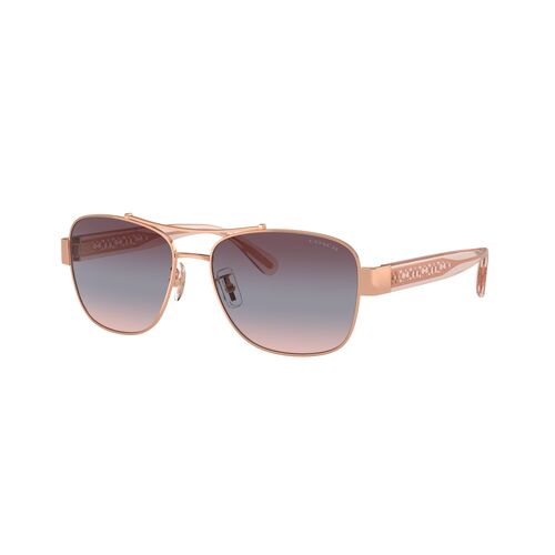 Coach HC7161 93310J-56 Shiny Rose Gold / Purple Blue Pink Gradient Lenses