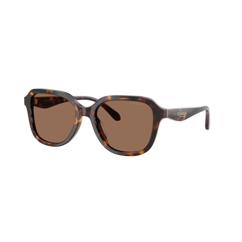 Coach CBY89 HC8437F 512073-56 Dark Tortoise / Brown Solid Lenses