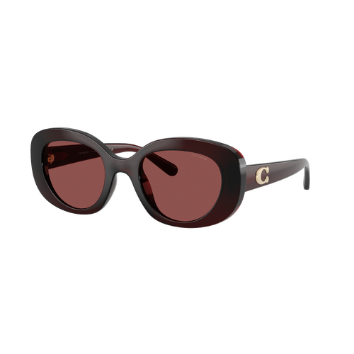 Coach CFU08 HC8463U 596375-51 Transparent Garnet / Wine Solid Lenses