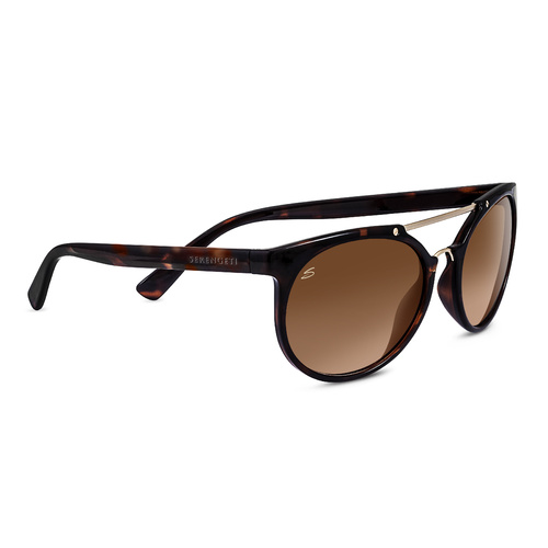 Serengeti Lerici 8352 Shiny Tortoise with Satin Soft Gold / Drivers Gradient Photochromic Lenses